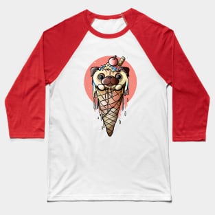 Pug icecream Baseball T-Shirt